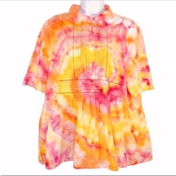 VINEYARD VINES Custom Tie Dye Blouse Top XL - Picture 1 of 11